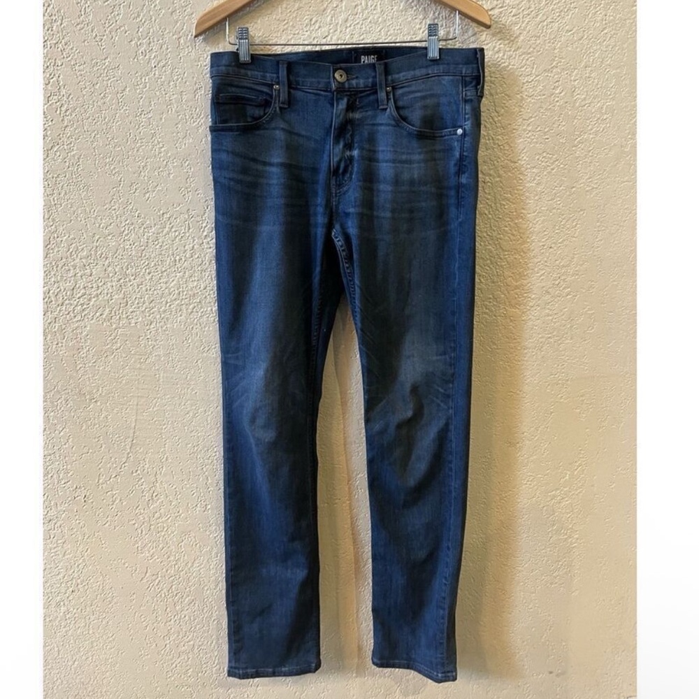 PAIGE Straight Leg Jeans 32 Long Inseam Lennox Classic Grammercy EUC RARE Women - Picture 2 of 9